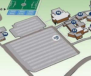 Campus map showing Parking Lot 2